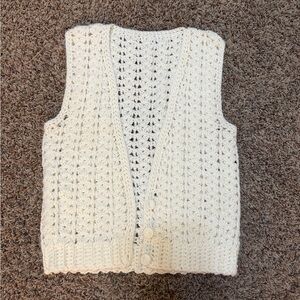Women's Cream Knit Sweater Vest